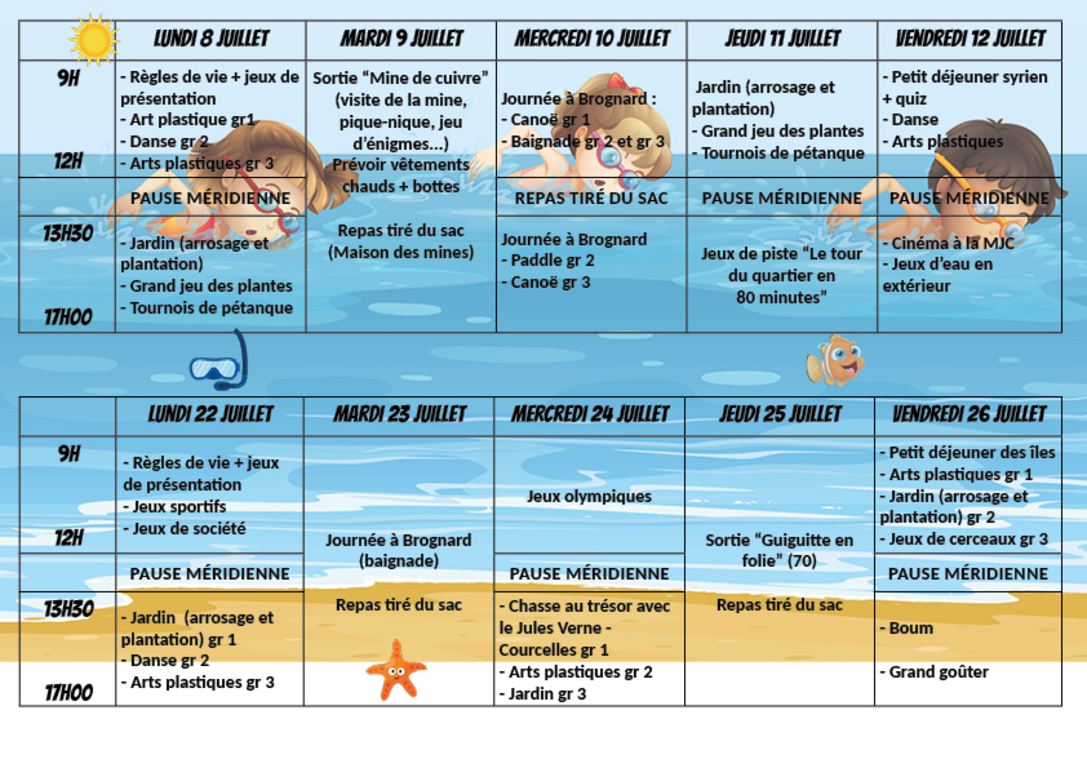 Accueil de Loisirs Sans Hébergement juillet