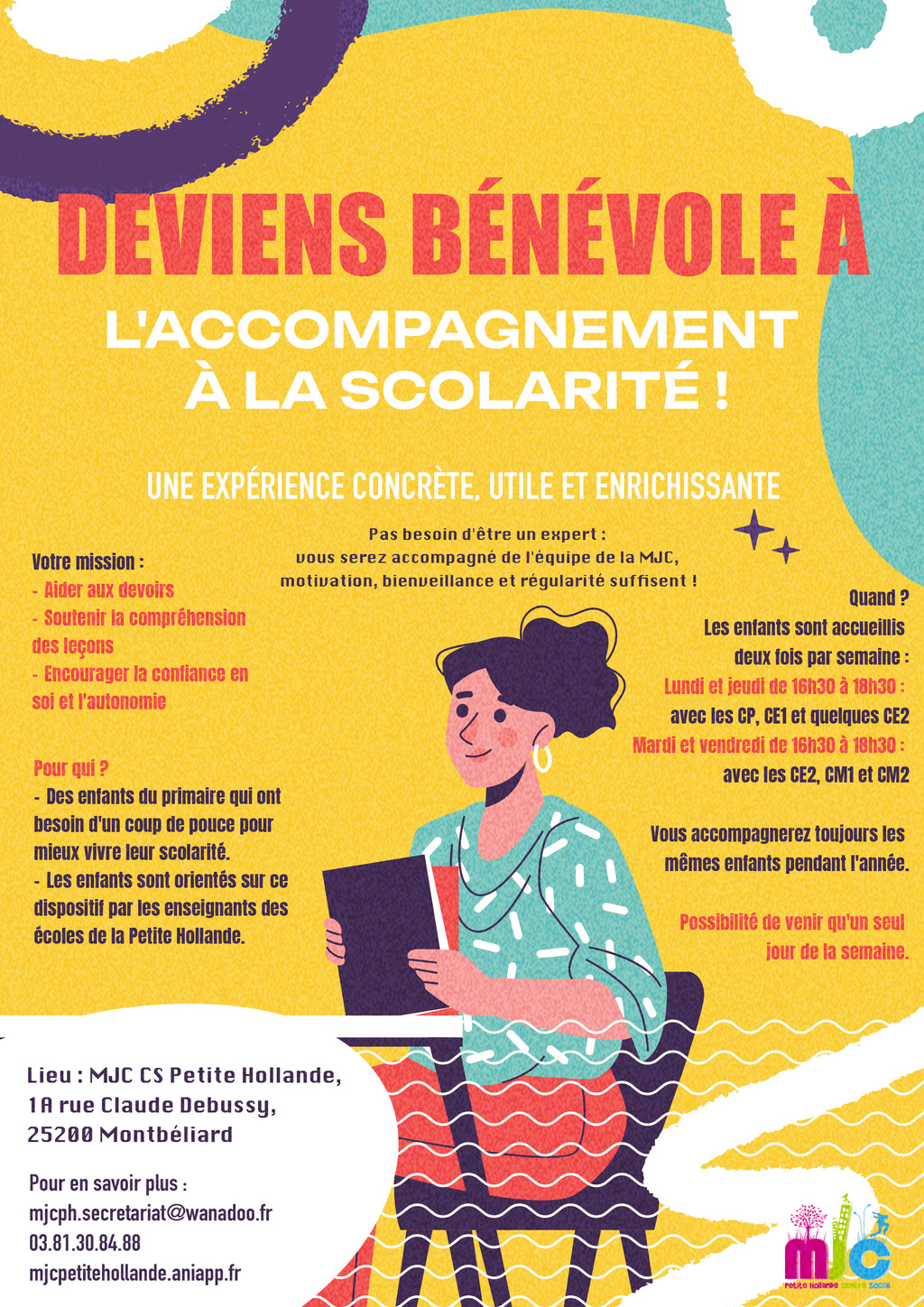 Deviens bénévole à l'accompagnement à la scolarité