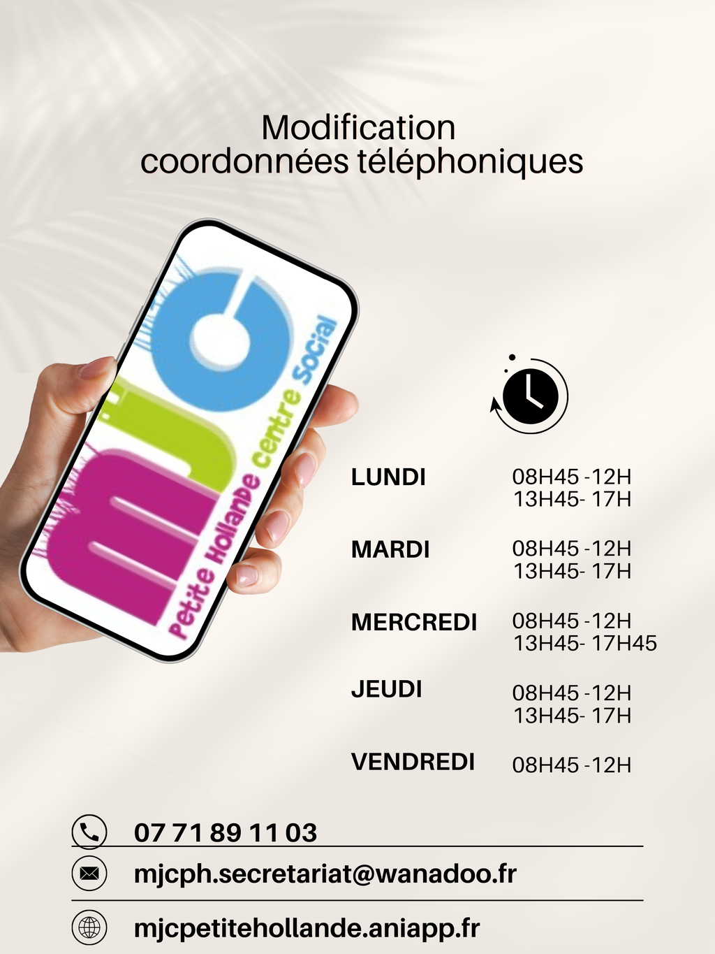 Changement de numéro de téléphone
