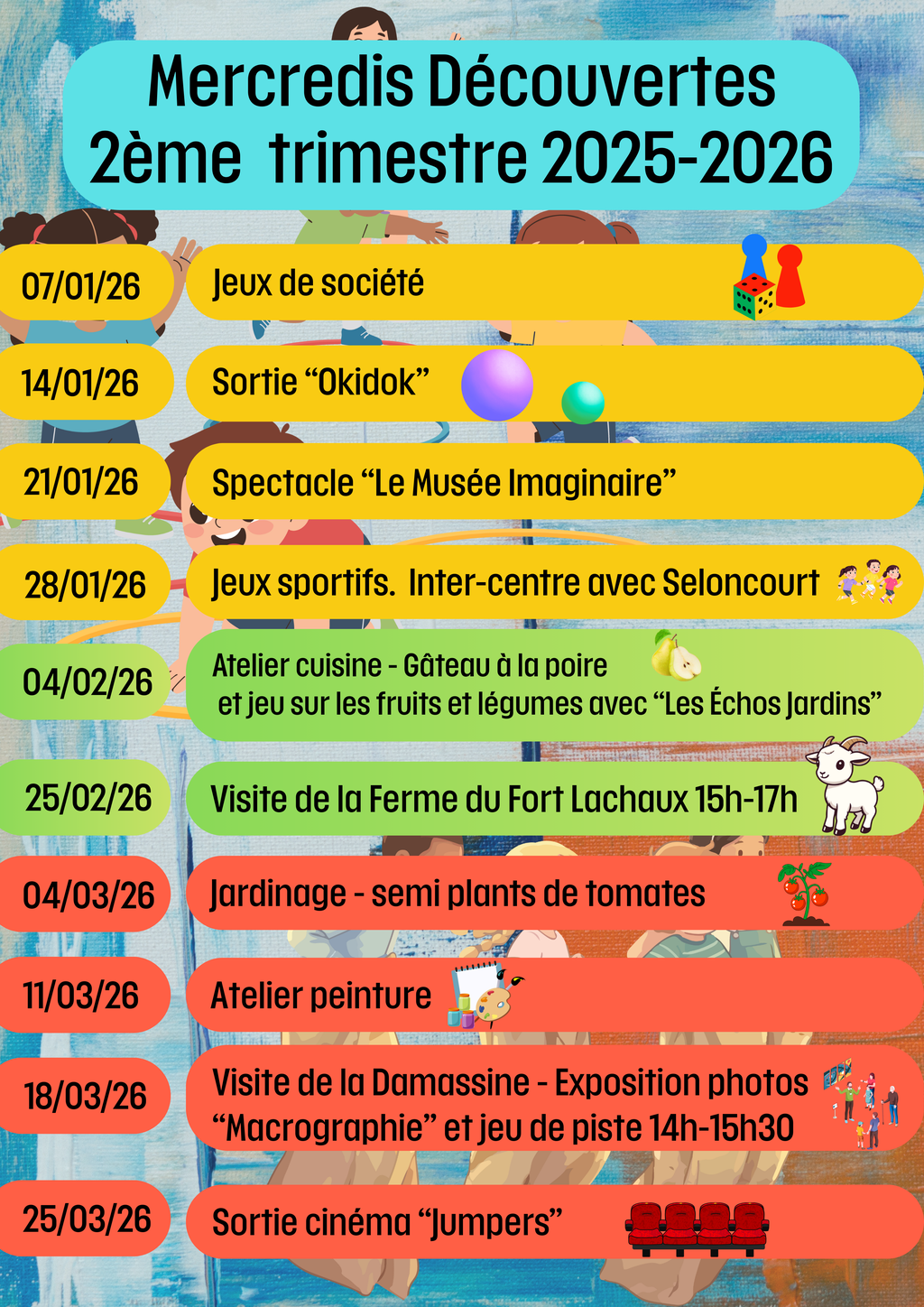 Mercredis Découvertes 2ème trimestre