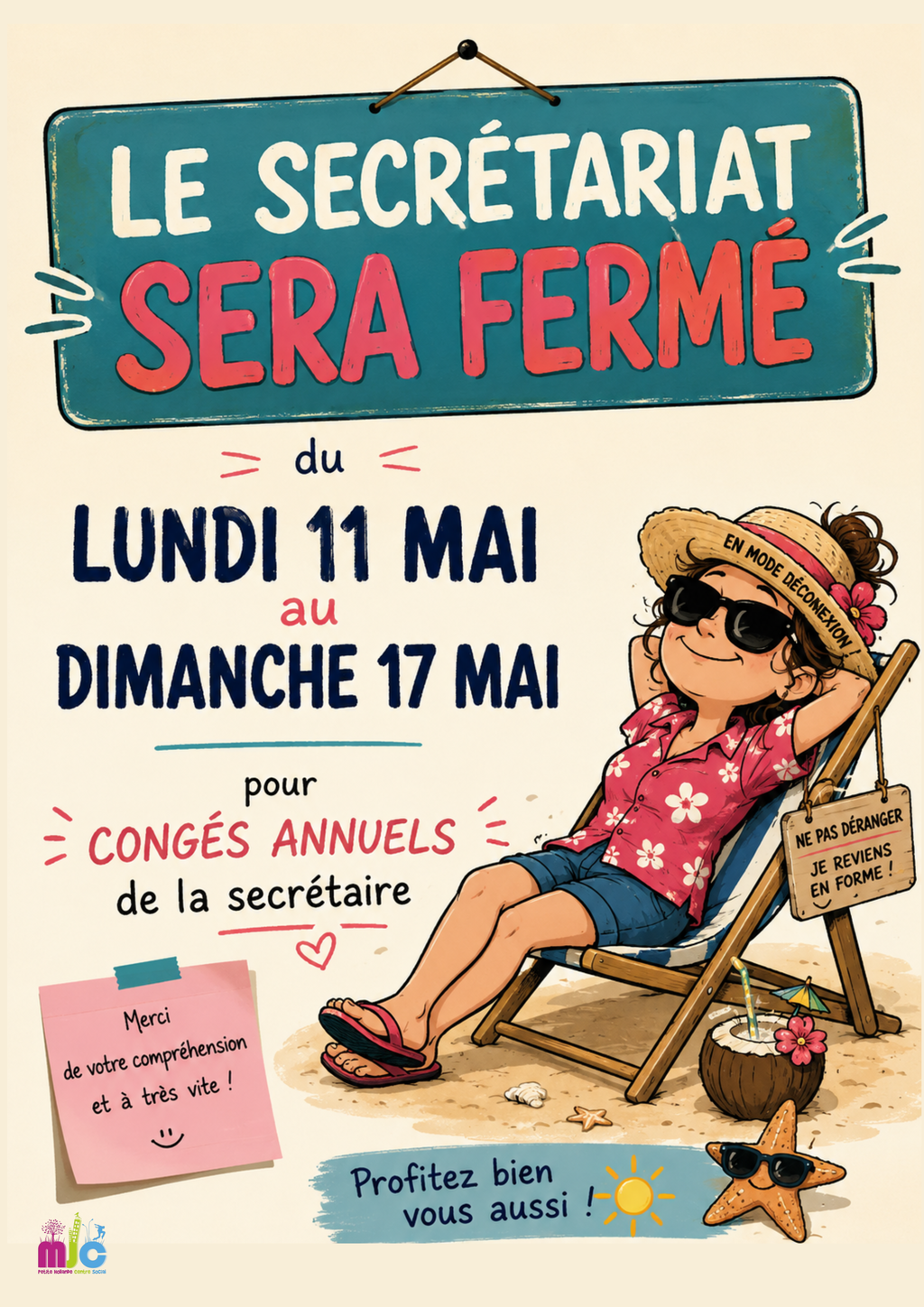 Fermeture du secrétariat