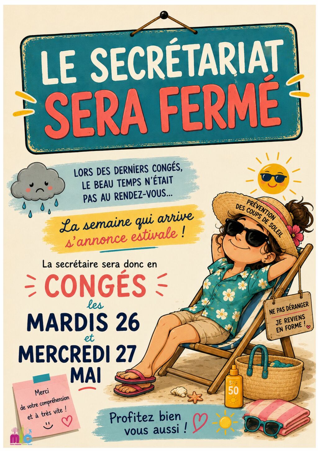 Fermeture du secrétariat